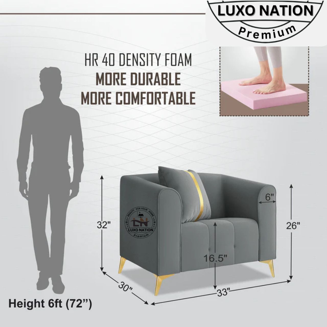 Luxo Nation Luxury Sofa Set  – Premium Quality & Velvet Suede Design